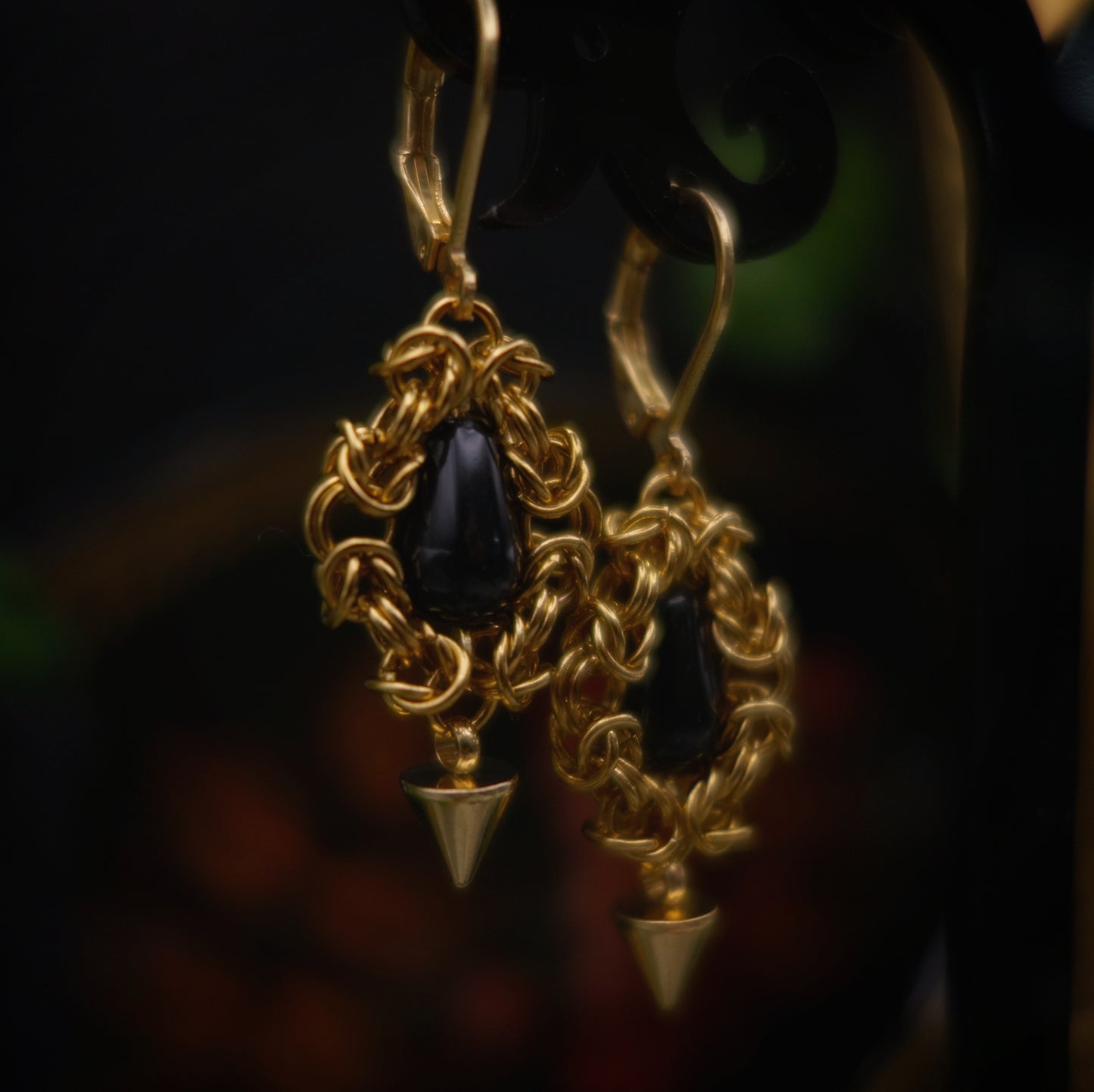 Boucles perles noires