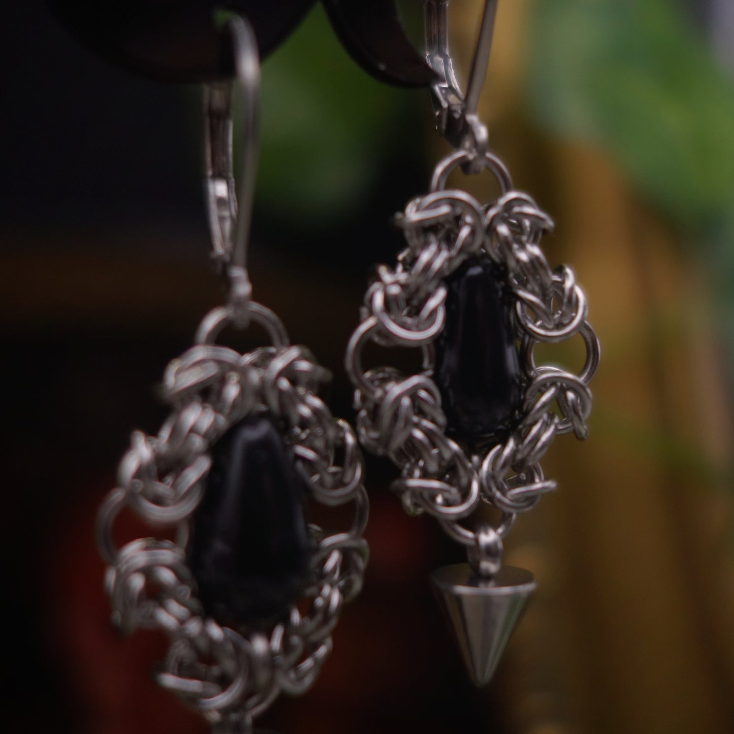 Boucles perles noires