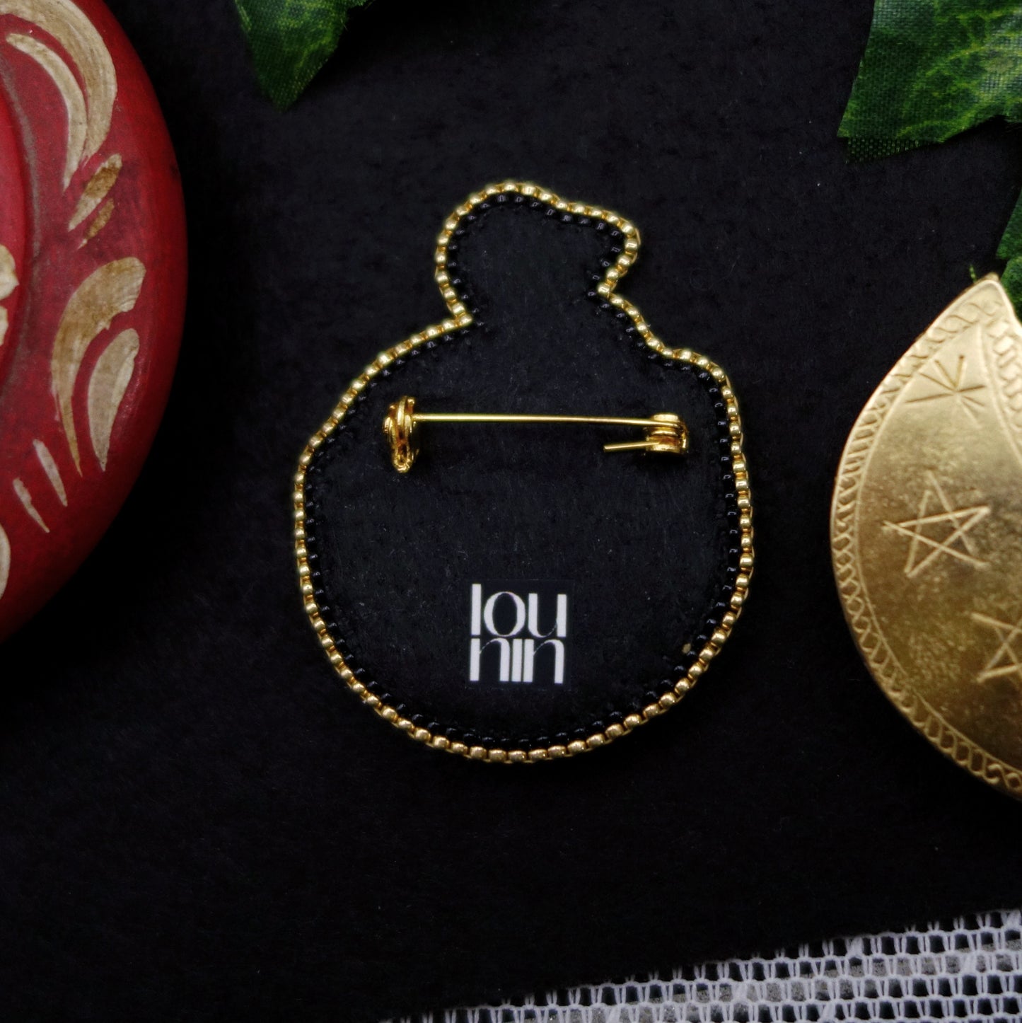 Broche fiole œil et serpent -- vide atelier