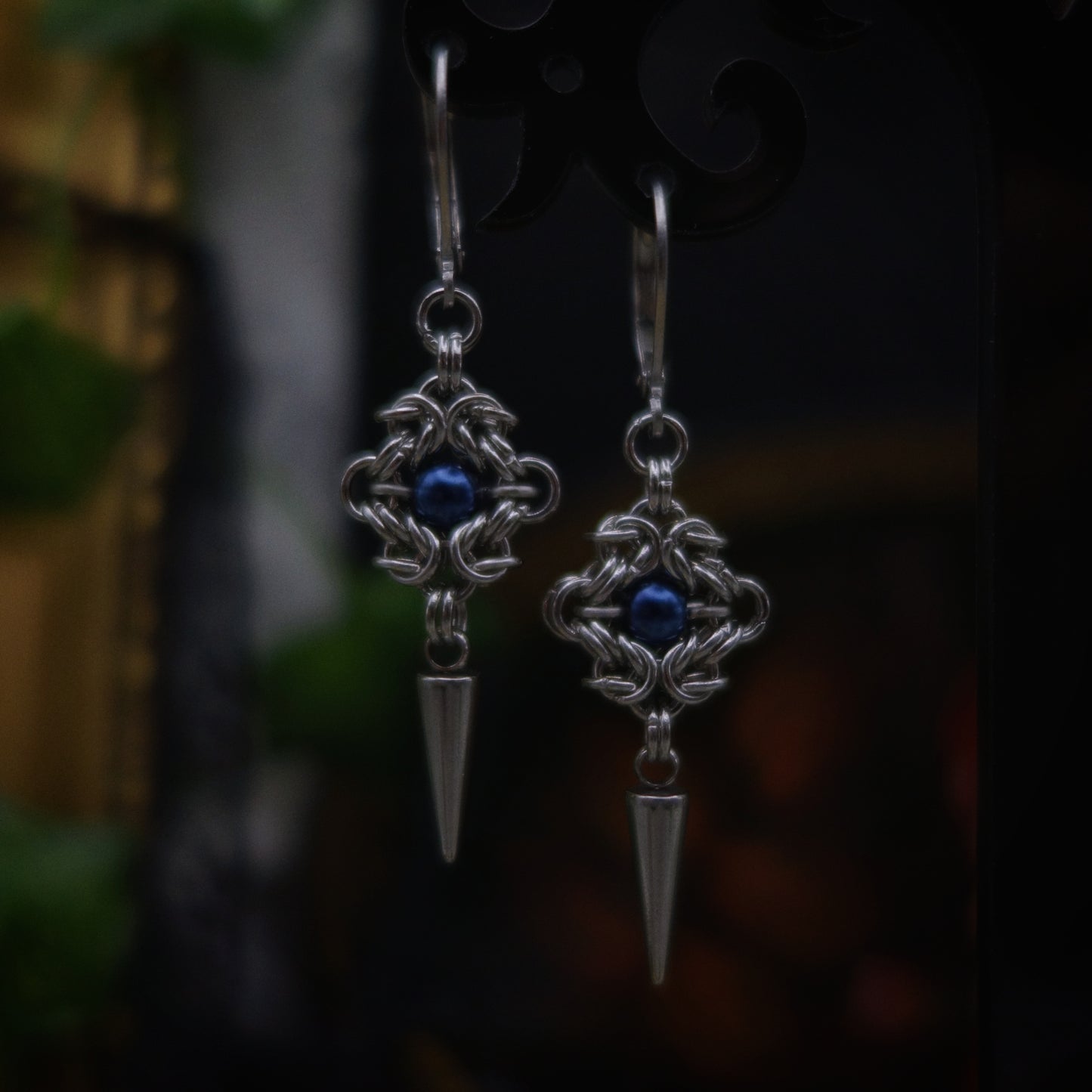 Boucles perles bleues