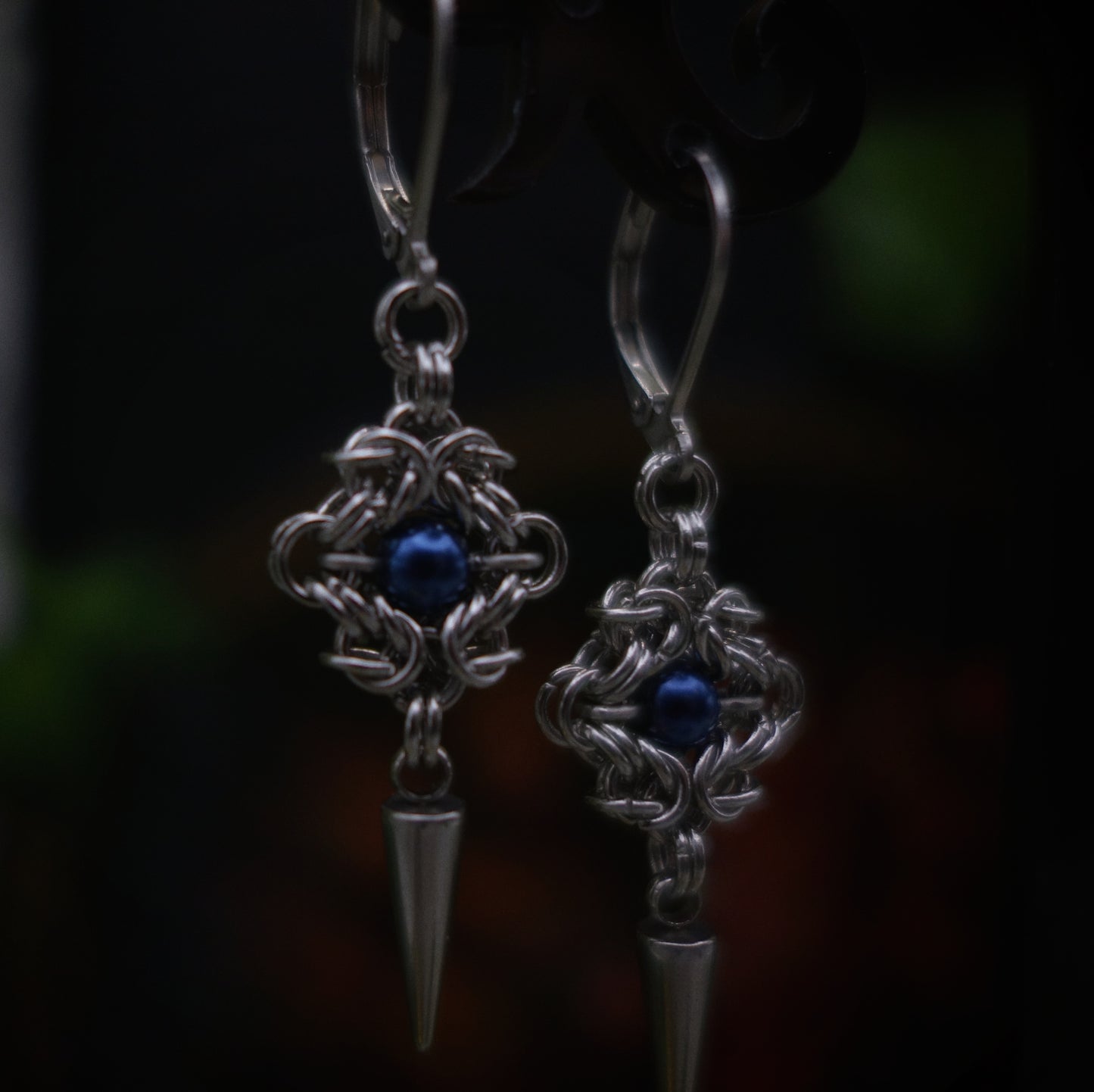 Boucles perles bleues