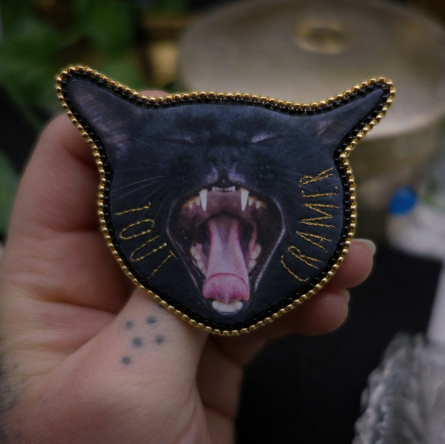 Broche chat "tout cramer" ✷ réalisée sur commande