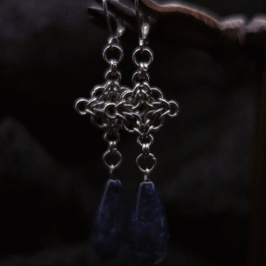 Boucles perles bleues