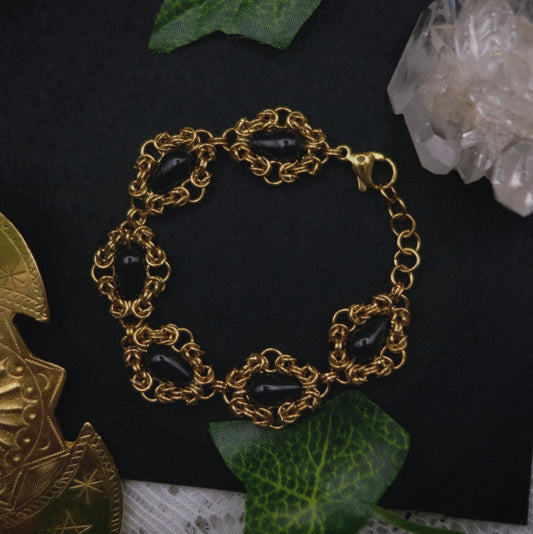 Bracelet perles noires ✷ réalisé sur commande