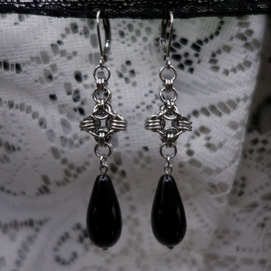 Boucles perles noires