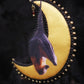 Broche chauve-souris et lune