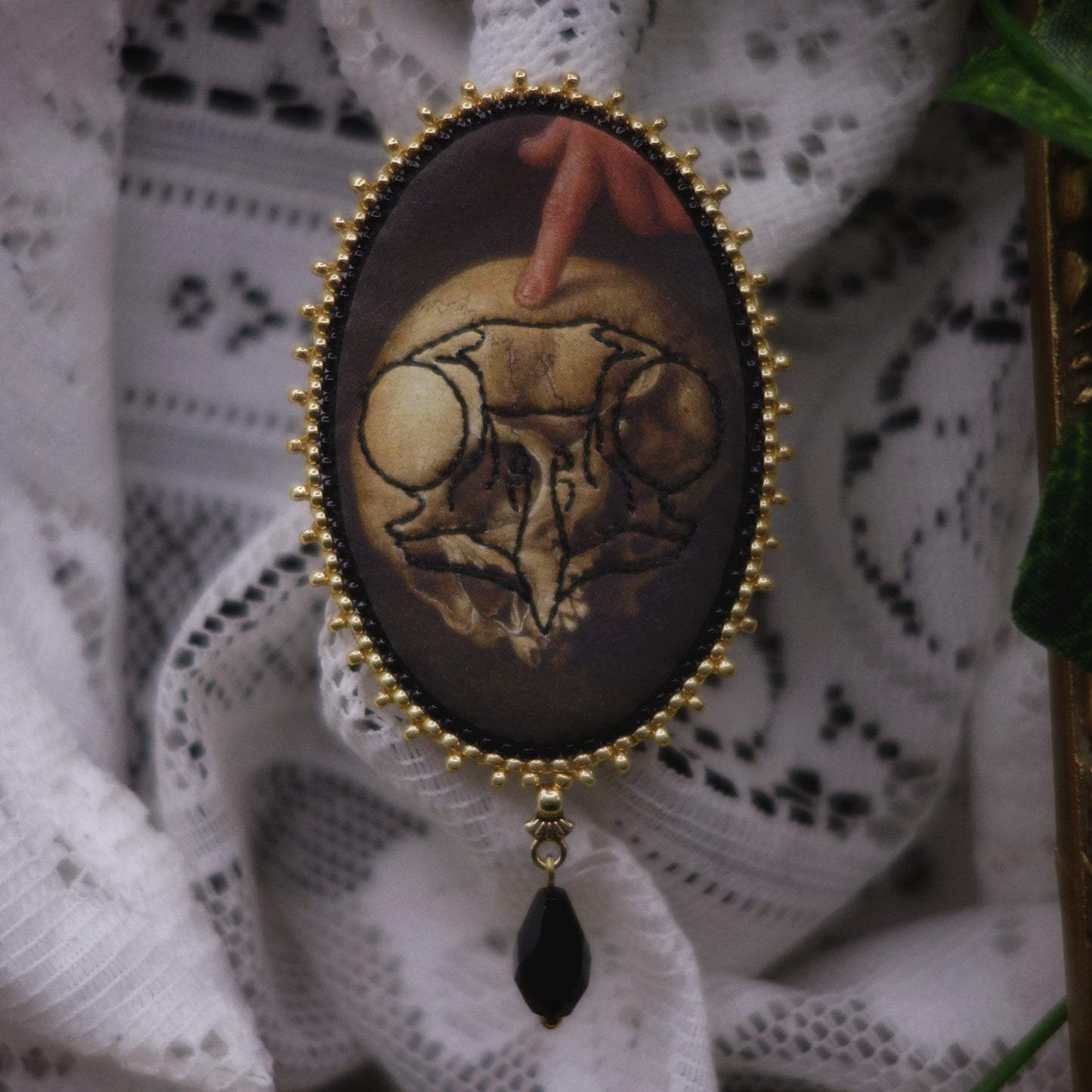 Broche crâne de chouette