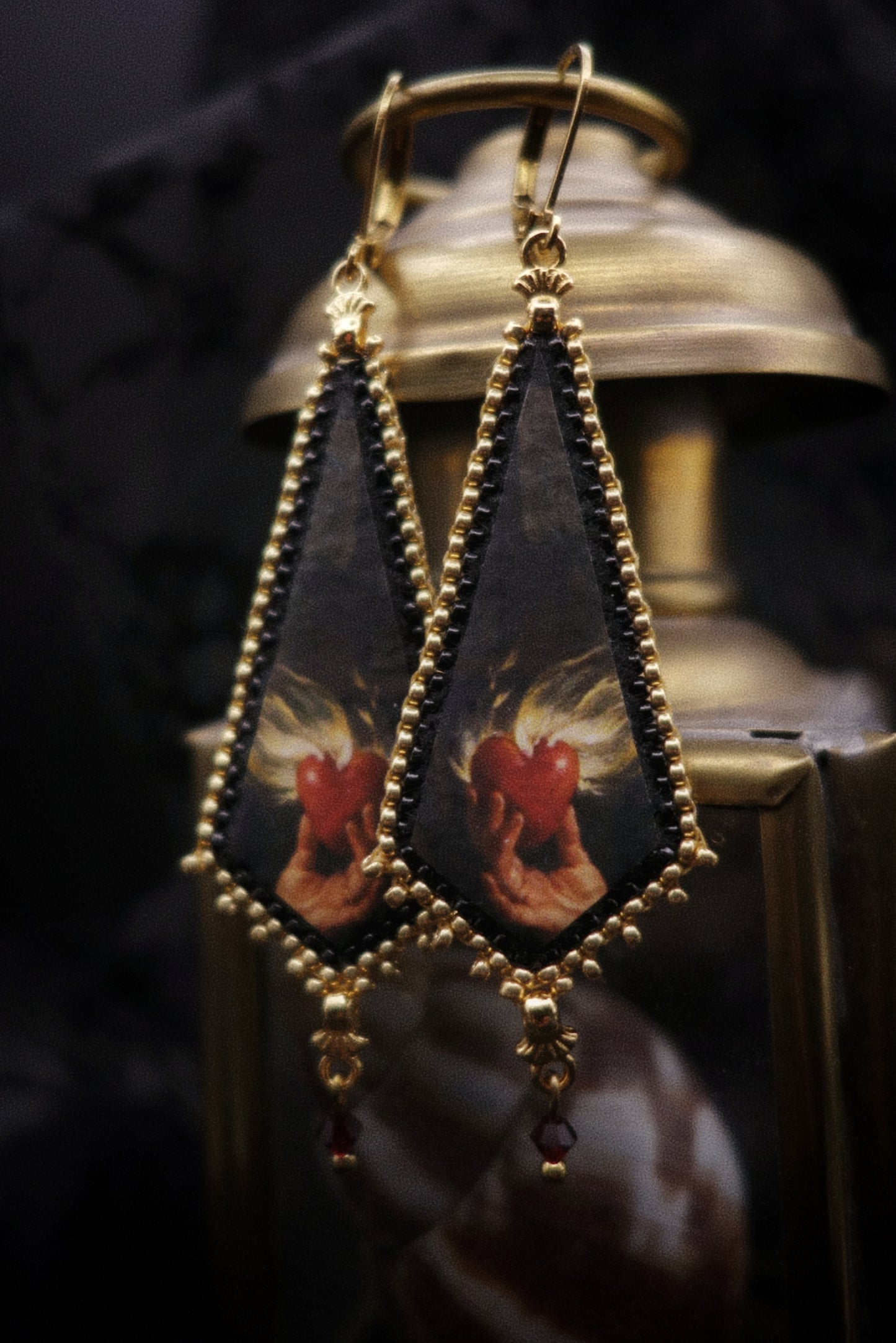 Boucles cœur enflammé