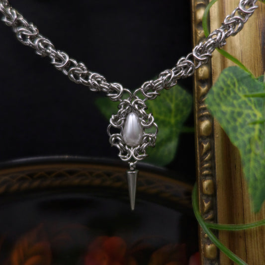 Collier chaîne et pendentif perle nacrée