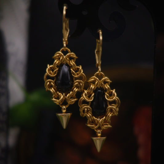 Boucles perles noires