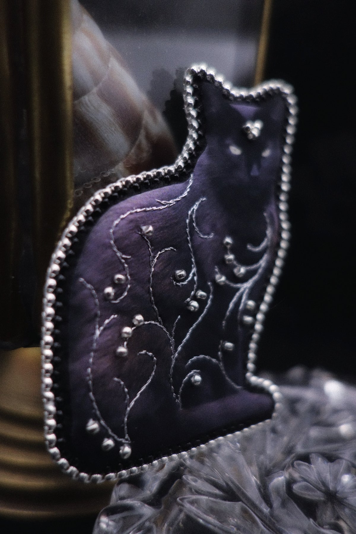 Broche chat noir