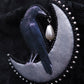 Broche corbeau sur la lune