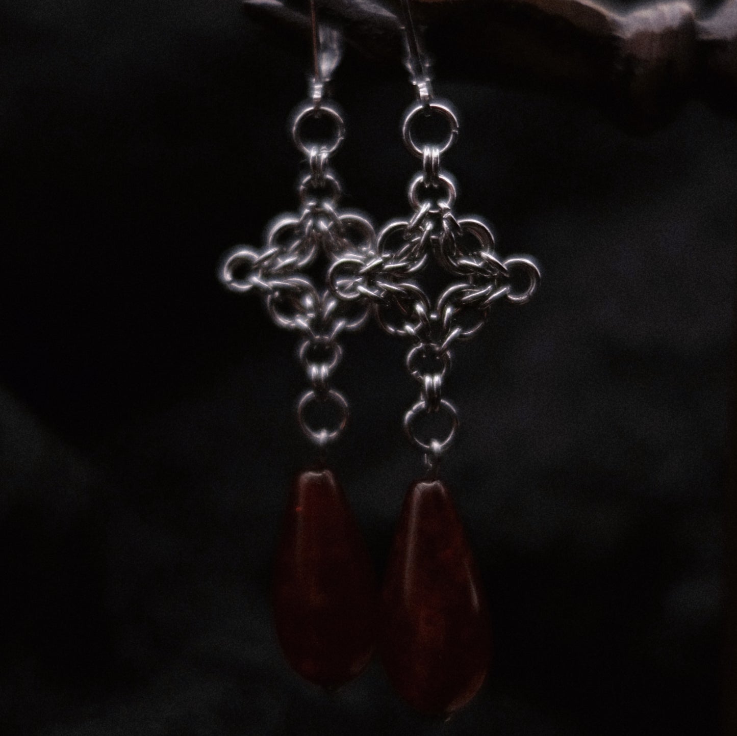 Boucles perles rouges