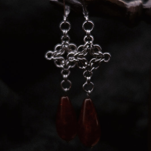 Boucles perles rouges