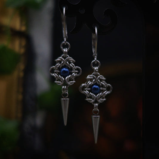 Boucles perles bleues