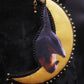 Broche chauve-souris et lune