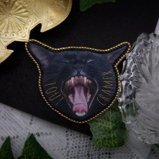 Broche chat "tout cramer" ✷ réalisée sur commande