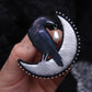 Broche corbeau sur la lune