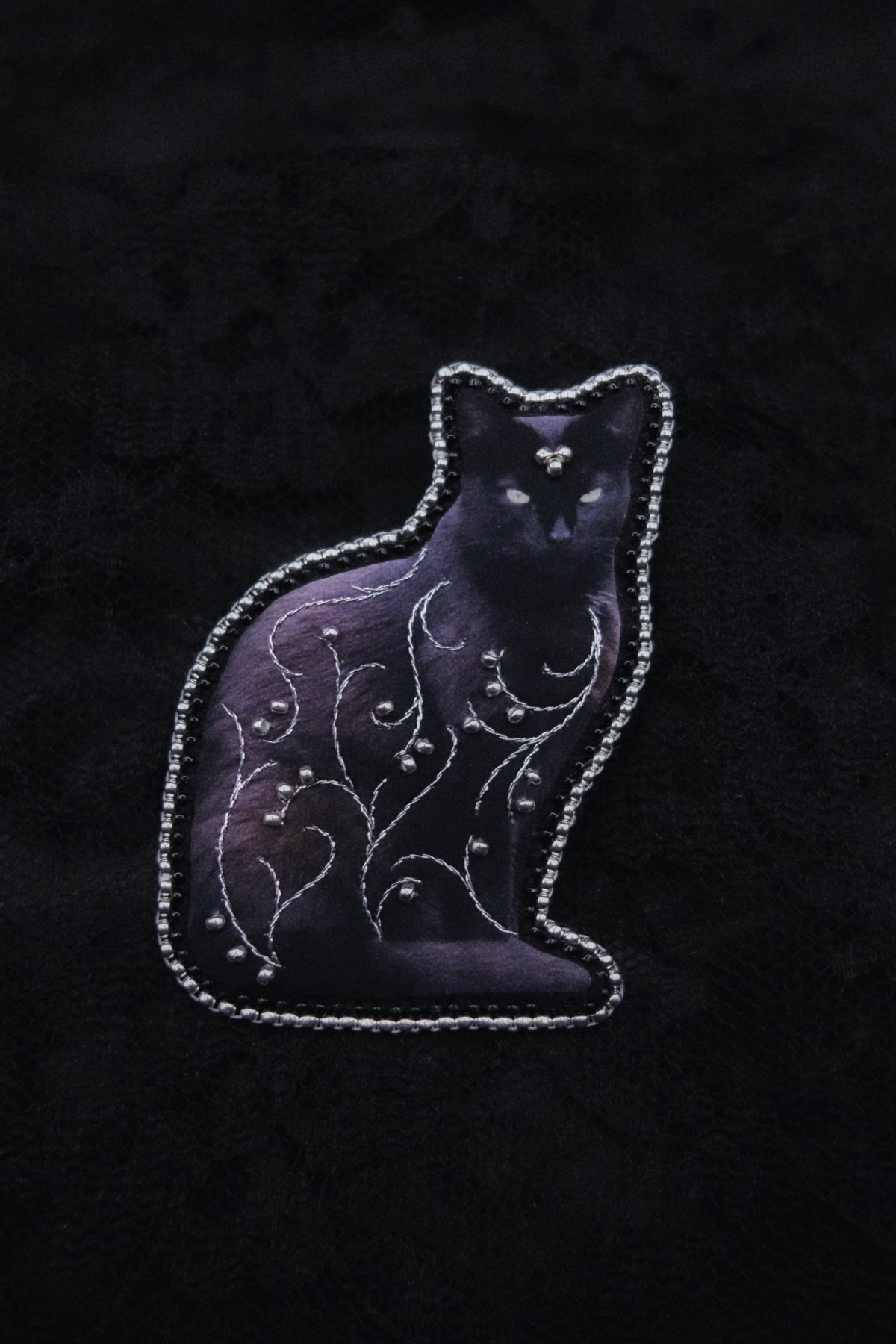 Broche chat noir