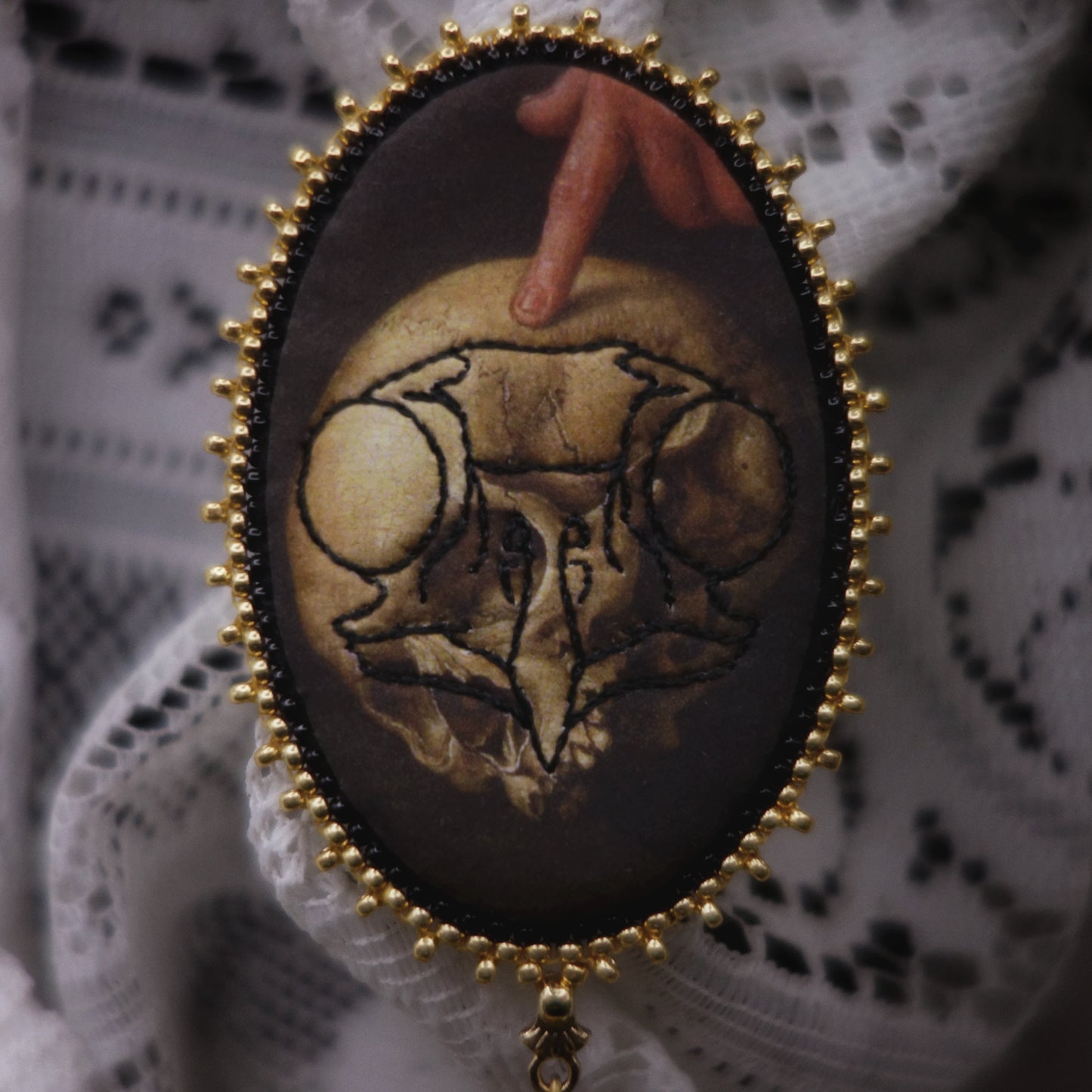 Broche crâne de chouette