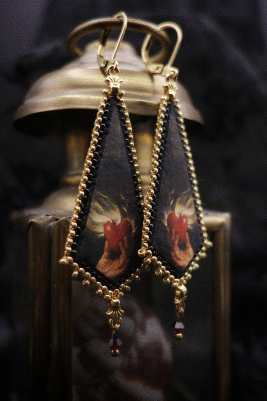 Boucles cœur enflammé