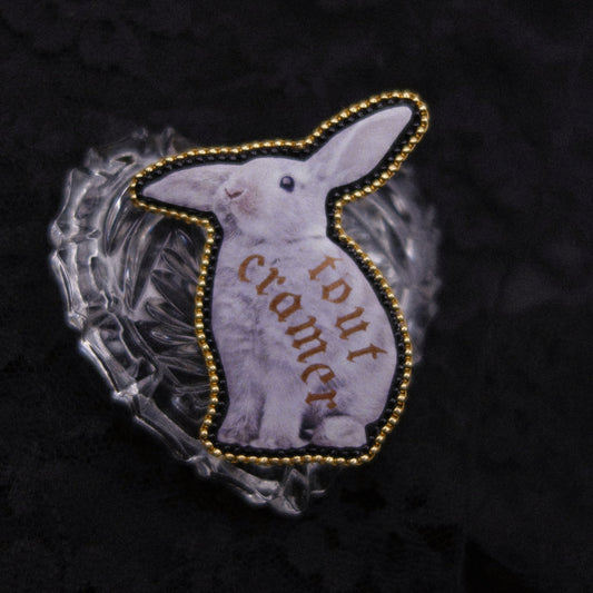 Broche lapin "tout cramer" -- pré commande