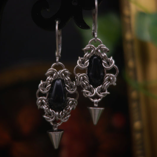 Boucles perles noires